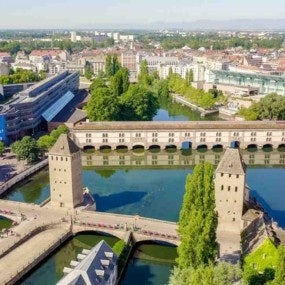Strasbourg, France. Quarter Petite France, Vauban Dam