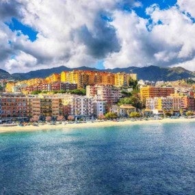 Cityscape of Messina and the Mediterranean Sea,