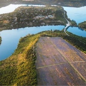 Aerial drone view of nature in Moldova