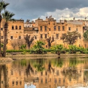 Park And Palace Walls In Fez, Morocco
