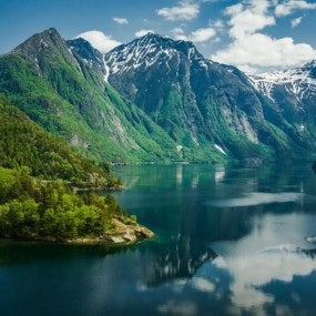 Scenic Aerial View of the Eikesdalsvatnet Lake in Norway